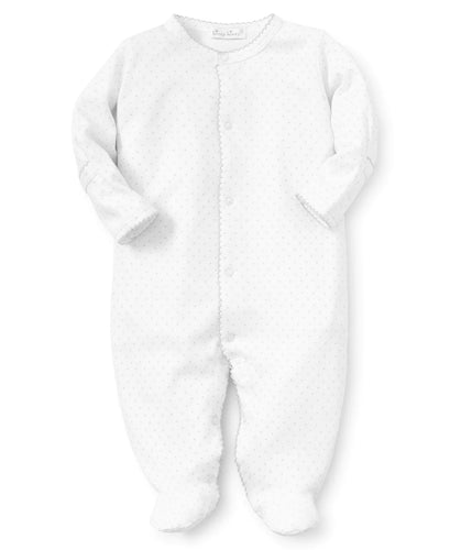 Kissy Kissy White/Grey Dots Print Footie