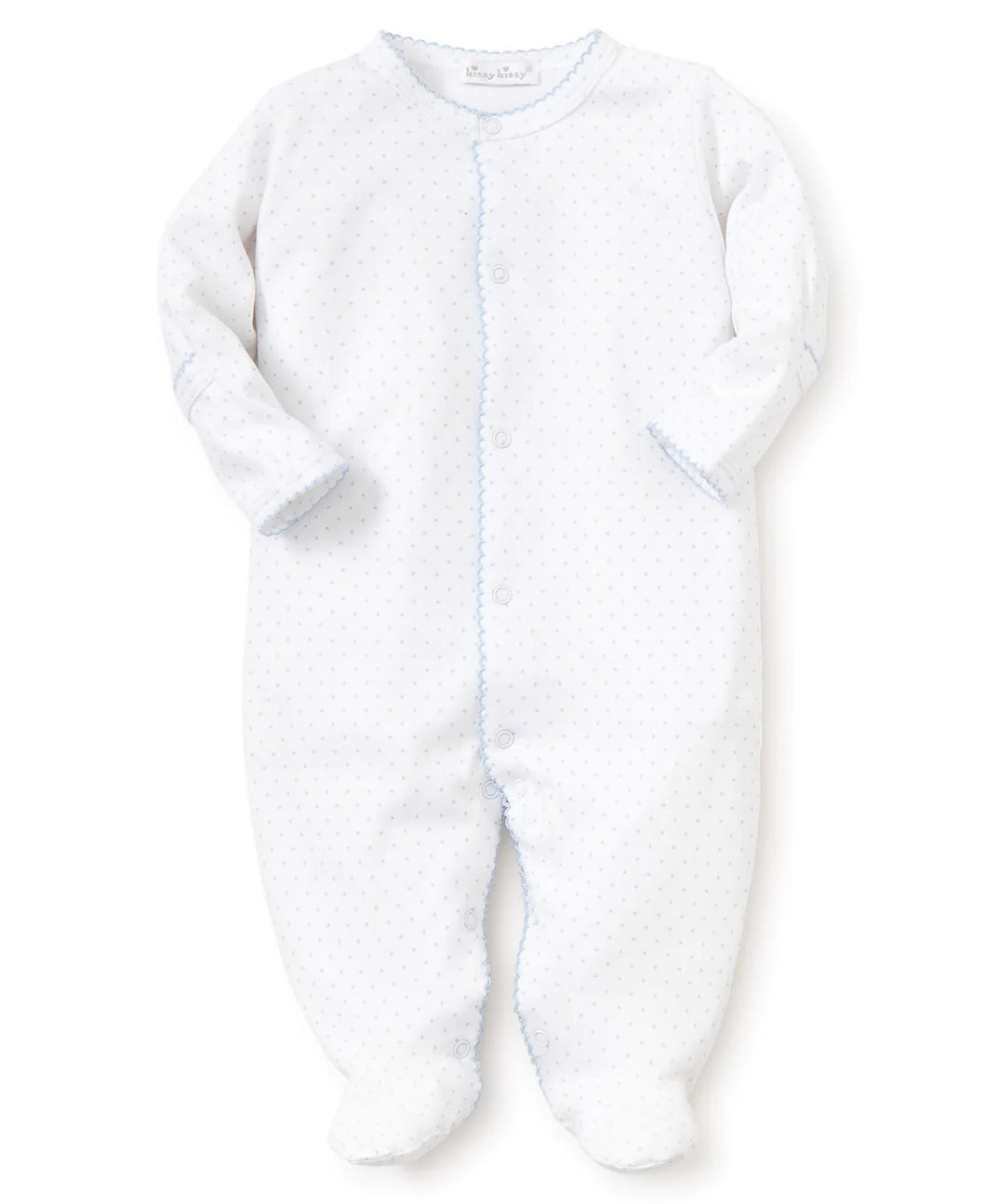 Kissy Kissy White and Blue Dots Print Footie