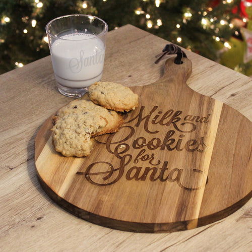 Milk & Cookies Paddle Board with Acrylic Santa Cup Set