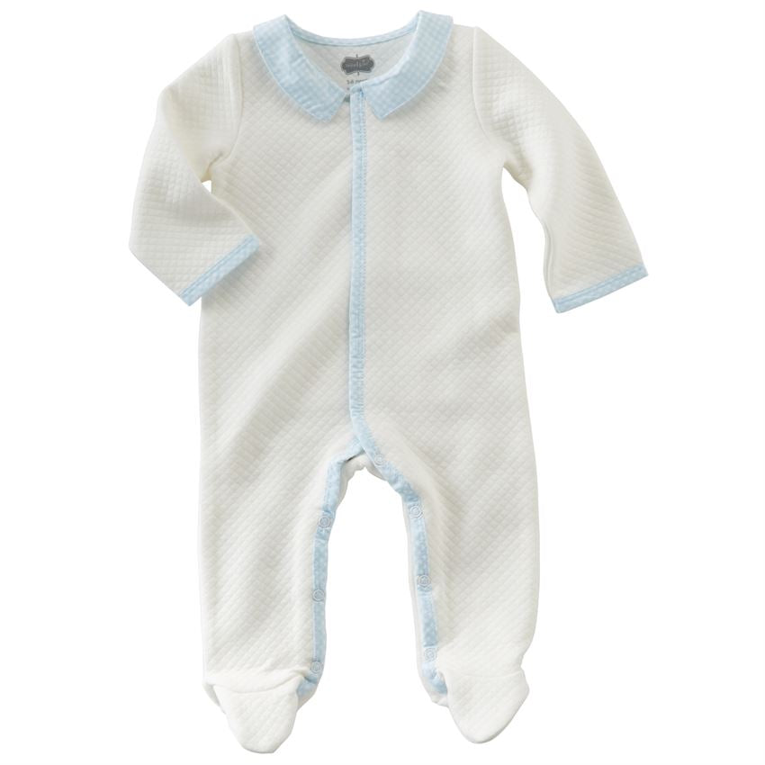 Blue Gingham Footed Sleeper