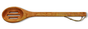 Personalized 15-inch Cherry Wood Slotted Spoon