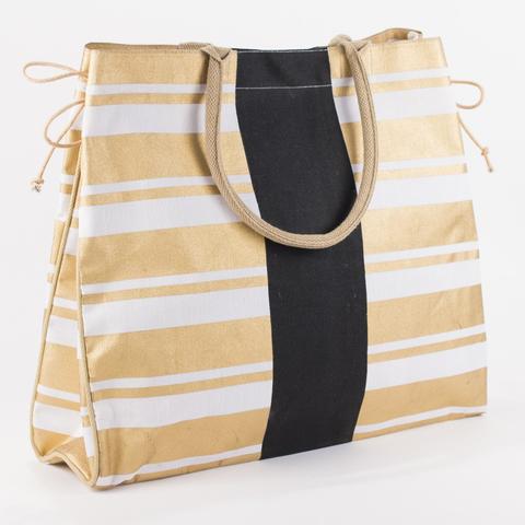 Gold and Black Jute Tote