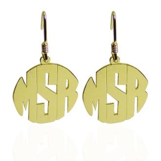 Monogrammed Block Earrings on French Wire