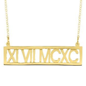 Roman Numeral Date Necklace