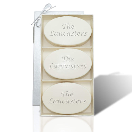 Set of 3 Personalized Scented Oval Soaps
