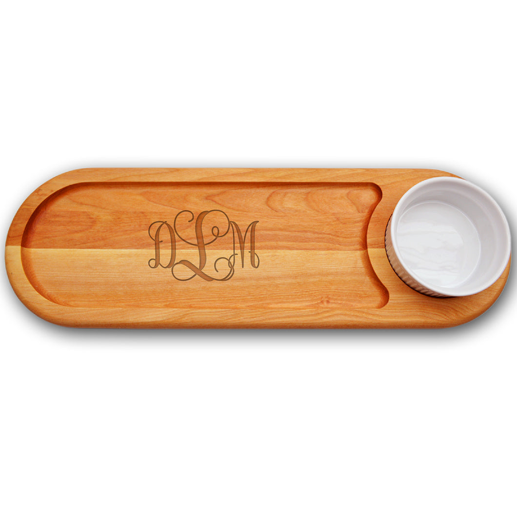 Personalized Dip and Serve wooden board