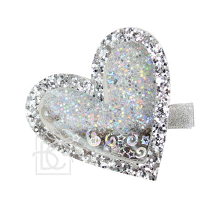 Heart Glitter Shaker Clip