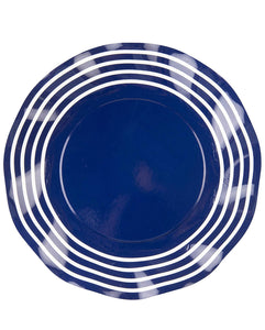 Dessert/Salad Plates - Blue & White Wavy