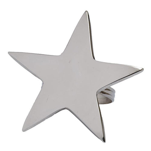 Silver Star Napkin Rings, Set of 4