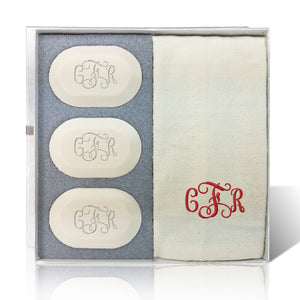 Personalized Soap and Embroidered Fingertip Towel Set