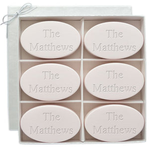 Set of 6 Personalized Oval Scented Soap Bars